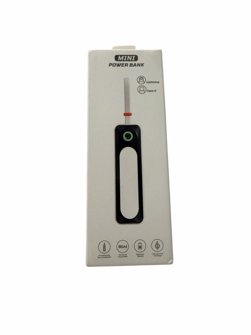 5000mAh Mini Portable Power Bank Built-In USB Phone Charger Blue